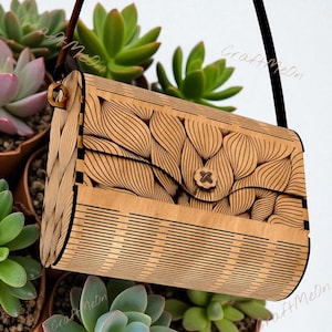 Laser Cut Wooden Clutch Handbag Bag SVG Vector Template: Glowforge, Cricut, CNC (Digital Download)