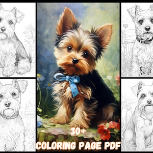 Diary of Art Adorable Yorkshire Terrier Coloring Page Perfect Holiday Gift for Dog Enthusiasts