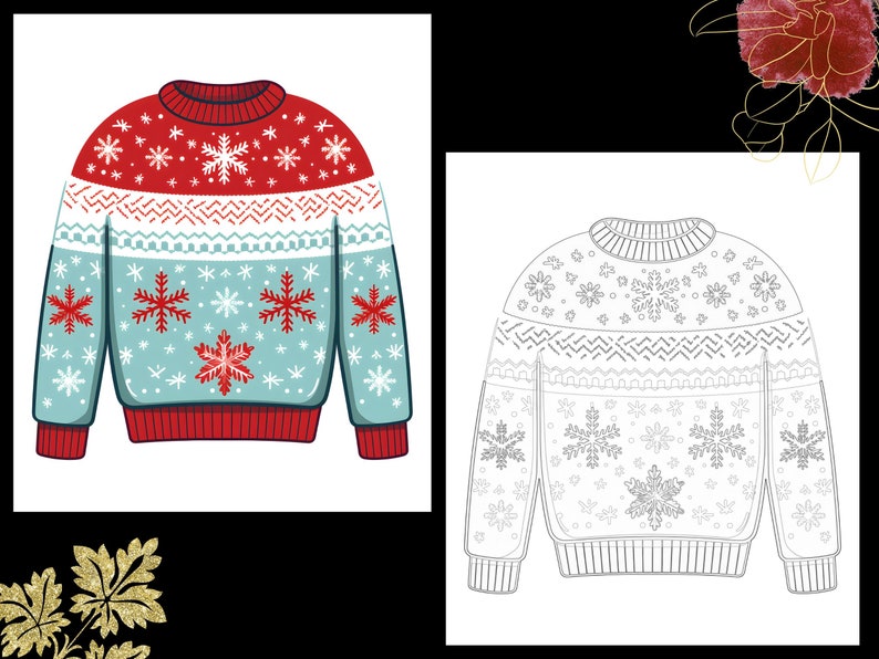 20 Cozy Christmas Jumper Coloring Pages Festive Knitwear Design With