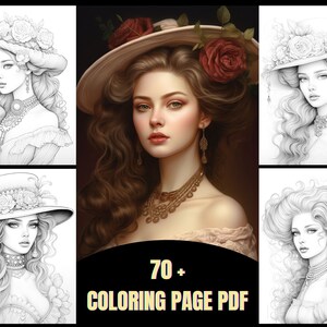 Diary of Art Creativity with the Elegant Women of the Victorian Era Coloring Pages
