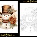 30 Funny Crazy Snowmen Coloring Page With Guidelines: A - Etsy