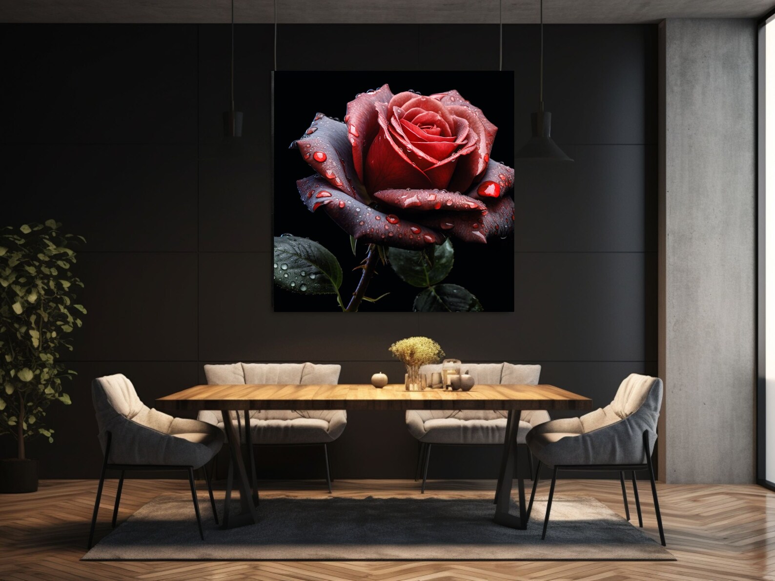 Red Rose Forever Red Rose Canvas Poster Prints Gift for Parents Etsy