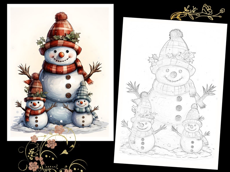 30+ Funny Crazy Snowmen Coloring Page With Guidelines: A Printable ...