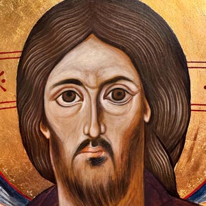 Icon of Jesus Pantocrator. Jesus from Mount Sinai, Orthodox icon of the Lord Almighty.
