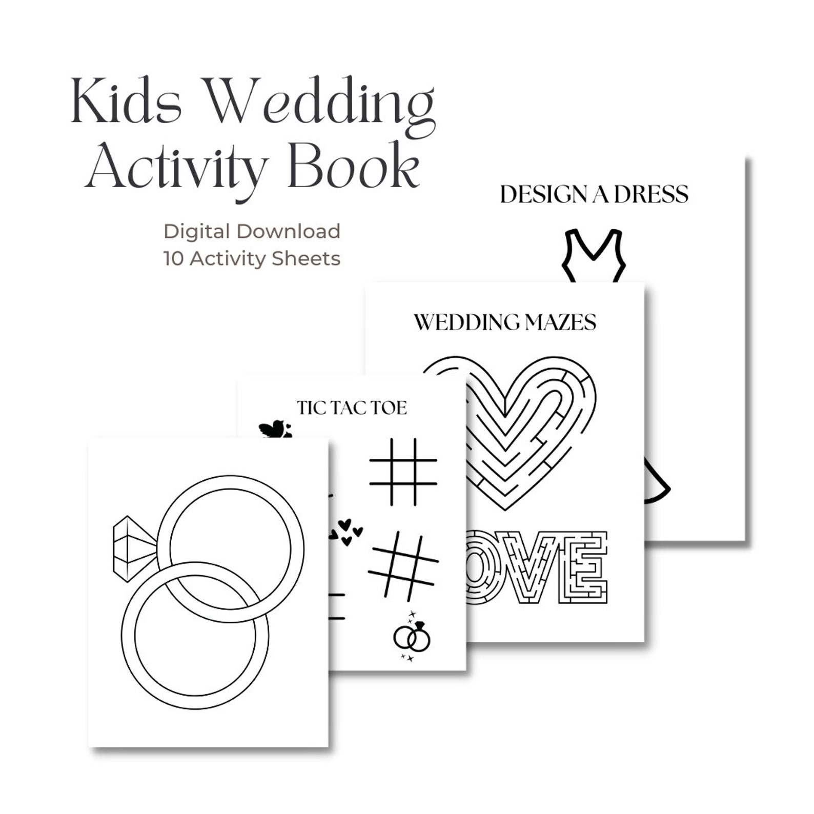 Wedding Coloring Book | Printable | Instant Download | Kids Coloring ...