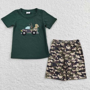 Duck hunting outfit, boys hunting outfit, outdoor summer clothing, toddler clothes, children outfit, hunting outfit, truck with dog,