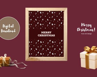 Christmas Card, Christmas Gift, Xmas Card, Digital  Printable, Christmas Poster, Sticker, Home Decoration