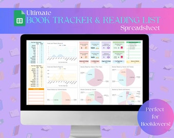 Book Tracker & Reading List Spreadsheet  | Google Sheets | Book Series Tracker | Reading Dashboard | Favorites | Wishlist |Book Lover