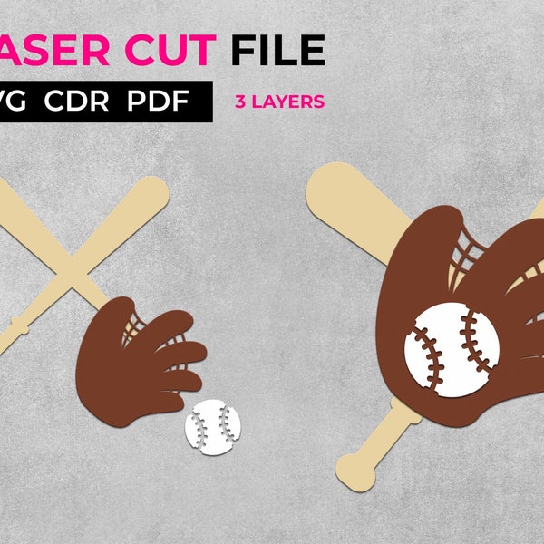 Baseball Glove Laser File Etsy