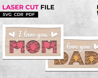 Mom Dad SVG Bundle. Laser Cut File for Glowforge Cricut, Mother's Day ...