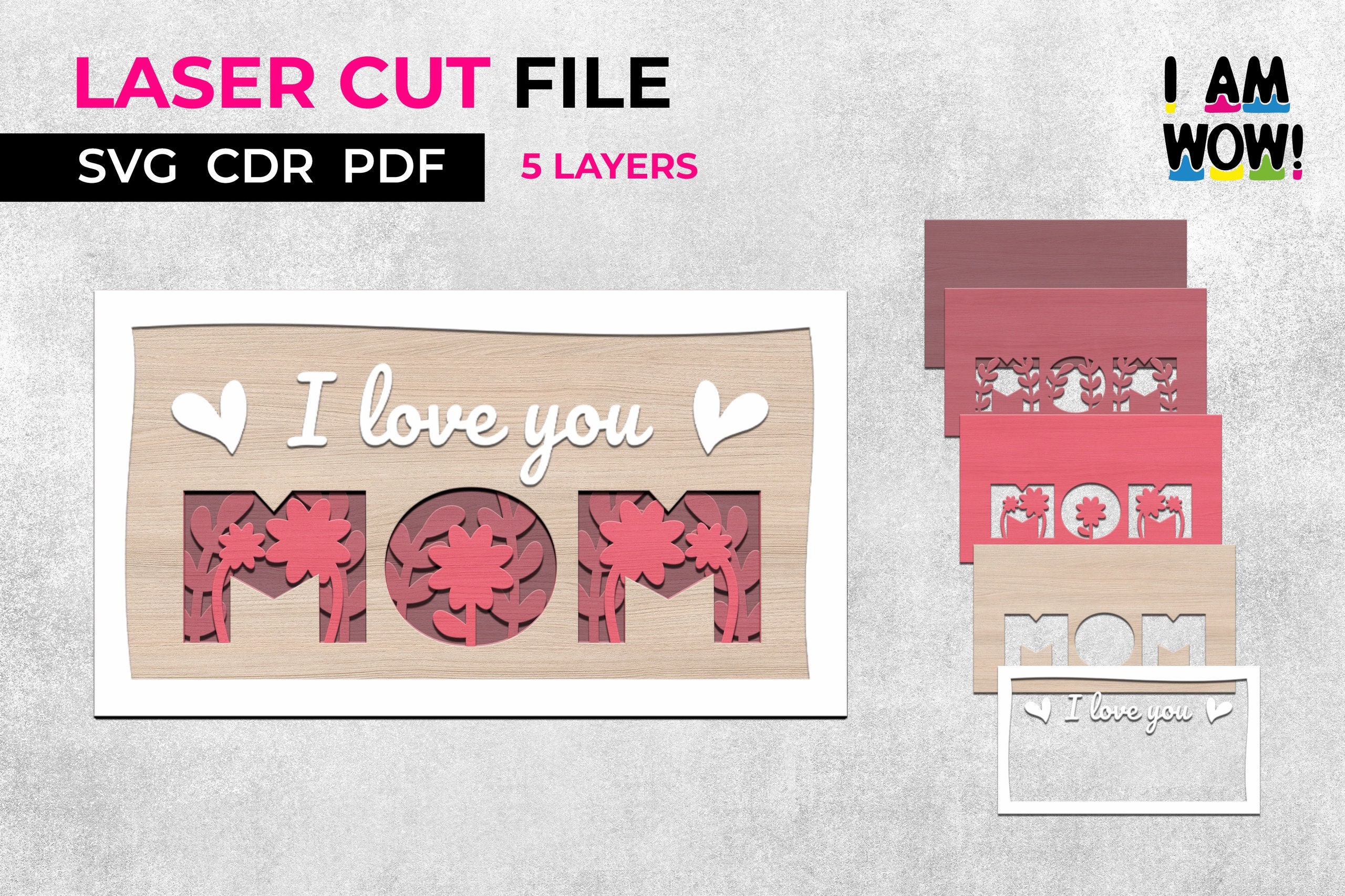 Mom Dad SVG Bundle. Laser Cut File for Glowforge Cricut, Mother's Day ...