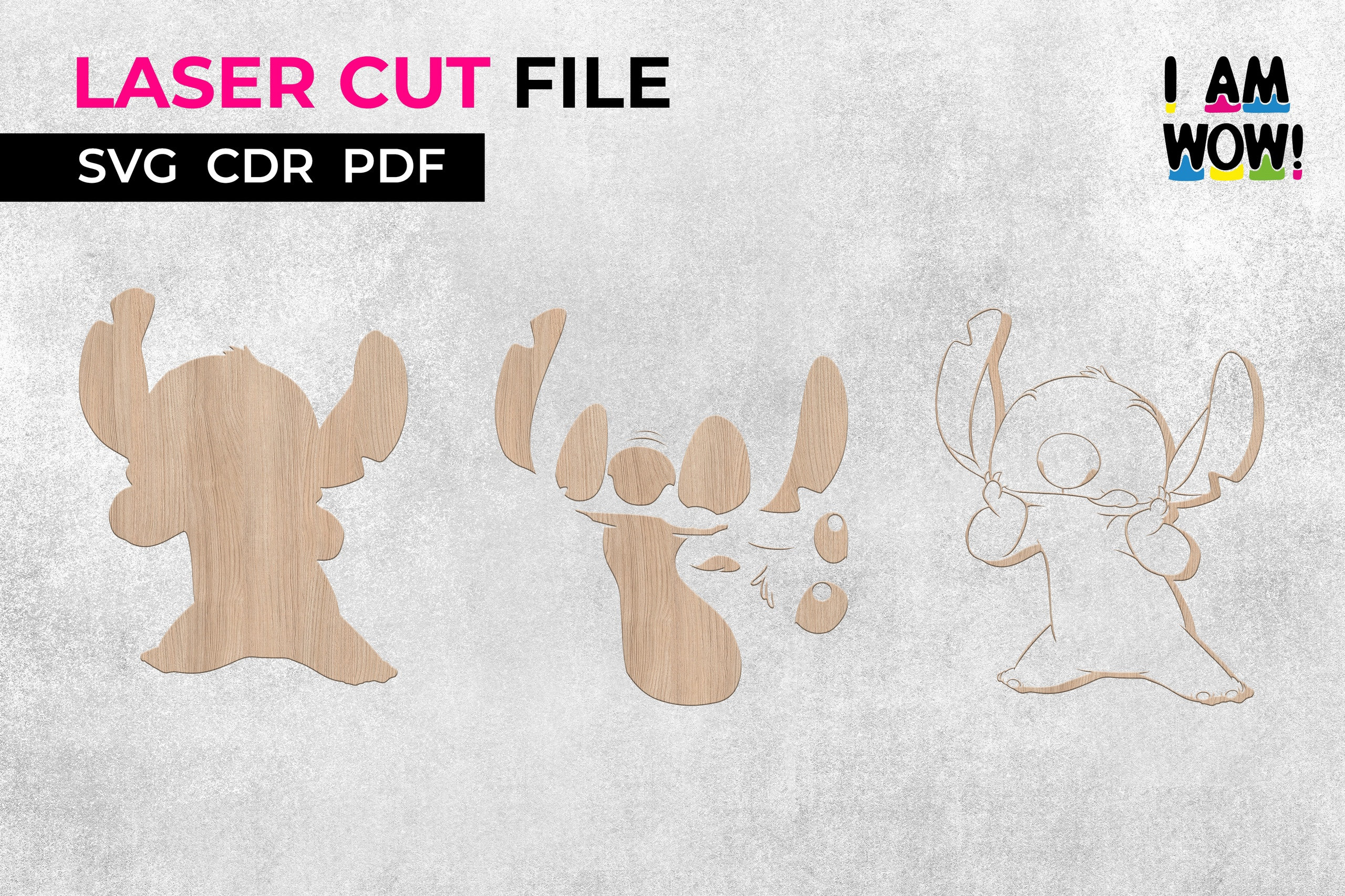 Stitch Laser Cut Files Bunny Layered Bundle, Multilayer Stitch Laser Cut Files Bunny Layered Bundle, Multilayer