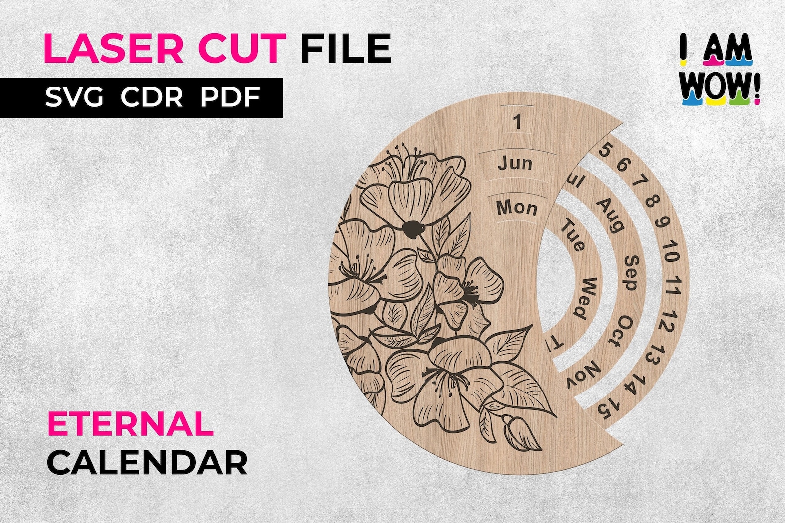 Calendar Laser Cut File, Perpetual Calendar Vector, CDR, PDF Cut SVG ...