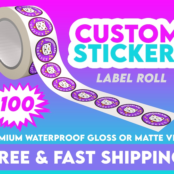 Custom Matte or Gloss Waterproof Stickers and Permanent Die Cut Stickers | Any Shape | Printed with Your Image | Free and Fast Shipping