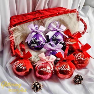 Pallina di Natale glitterata personalizzata, ornamento fatto a mano