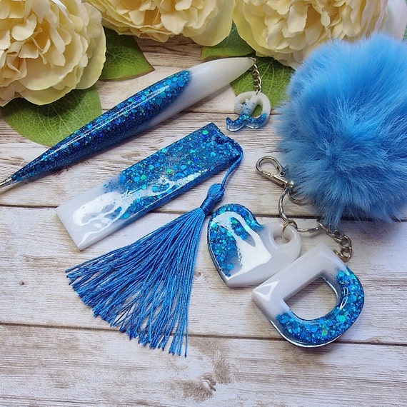 Epoxy Bundle Set Custom Stationery Accessories Alphabet Keychain