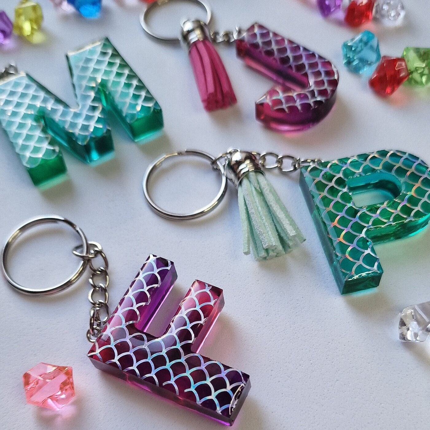 H store letter keychain