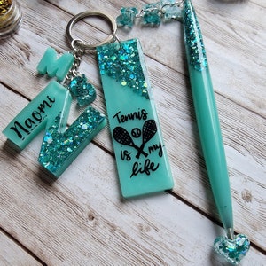 Elegant Bundle Keyring, Custom Alphabet Pen and Keyring, Unique Design ...