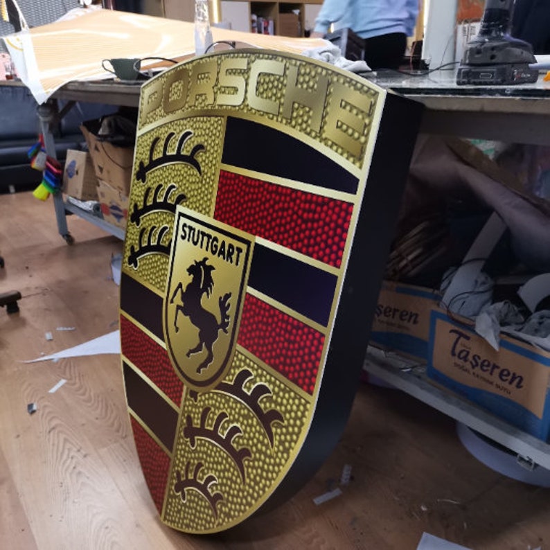 Car Emblem Sign, Car Garage Sign, Led Wall Decor, Car Logo Lightbox