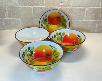 希少BIG！50sアメリカンアンティーク　果物柄ホーローボウルミッドセンチュリー Vintage 1950s Japanese Enamelware Bowl & Platter Set: Bumper