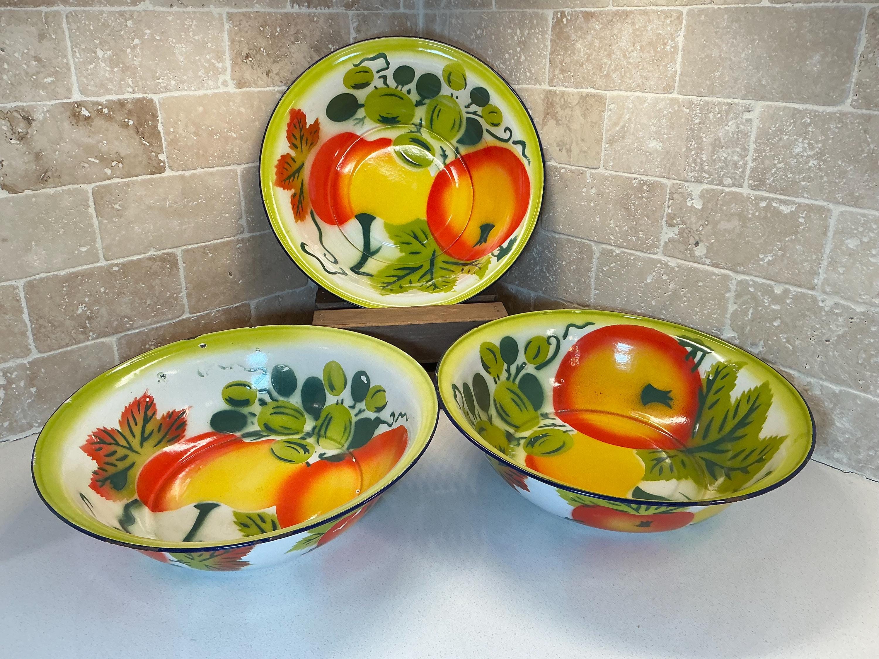 Vintage Metal Fruit Bowl - Etsy