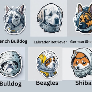 pegatina, cabeza de casco de astronauta de perros lindos de dibujos animados, fondo blanco, estilo Vermeer, 12K, alta calidad, HD, octanaje, iluminación cinematográfica