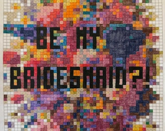 Bridesmaid Proposal Color-by-Number Kit: Mosaic Bouquet Puzzle
