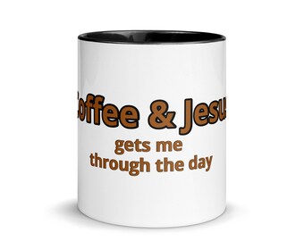 Coffee & Jesus Mug with Color Inside