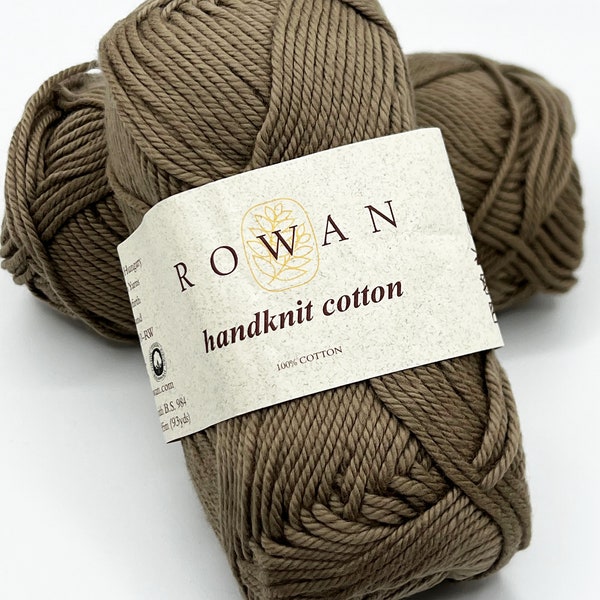 Rowan Handknit Cotton in Tope. This Worsted weight cotton yarn is machine washable, soft, and perfect for stitch definition. Beautiful drape