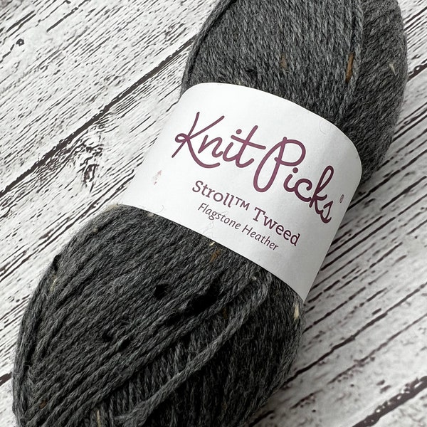 Knit Picks Stroll Tweed fingering weight superwash Merino. A fantastic yarn for socks, showing great stitch definition with easy care.