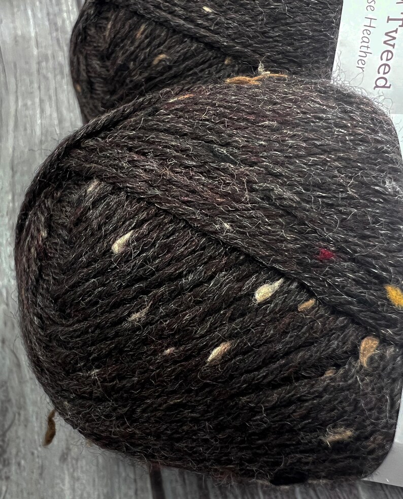 Knit Picks Stroll Tweed in Farmhouse Heather rich Brown. A Etsy