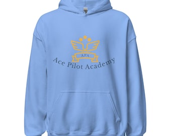 Aviation Hoodie, Pilot Gift Sweatshirt, Ace Pilot Academy Pullover for Men & Women, Airplane Lover Hoodie, Aviator Flight Crew Top