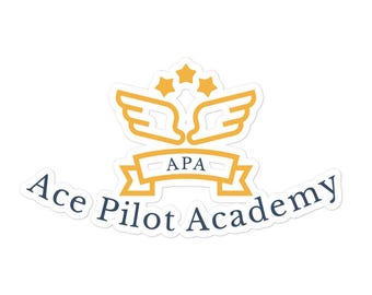 Aviation Stickers, Pilot Gift Decal, Ace Pilot Academy Laptop Sticker, Airplane Lover Water Bottle Decal, Aviator Sticker Pack