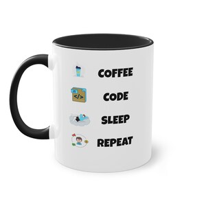 Mug développeur de logiciels, cadeau développeur de logiciels, répétition du sommeil avec code de café, tasse de développeur de logiciels, cadeau de remise des diplômes de développeur de logiciels image 3