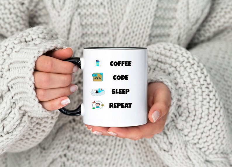 Mug développeur de logiciels, cadeau développeur de logiciels, répétition du sommeil avec code de café, tasse de développeur de logiciels, cadeau de remise des diplômes de développeur de logiciels image 1