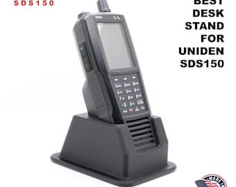 Uniden SDS150 Angled Wide-Base Drop-In Desk Stand with Grip Foam Base - USA Made - Lifetime Warranty