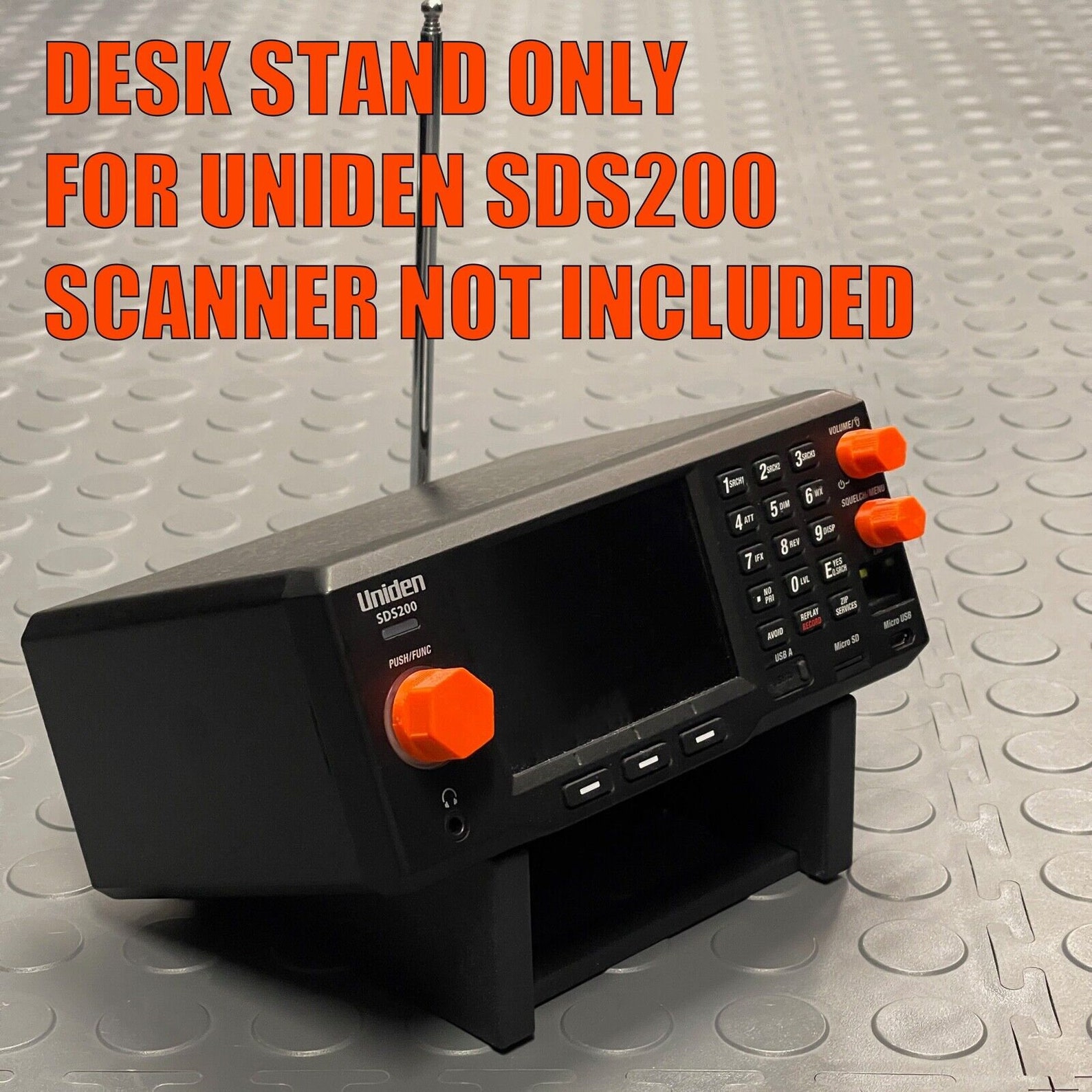 Custom Non-slip Angled Desk Stand for Uniden SDS200 Scanner (RADIO NOT ...