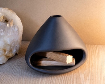 Ceramic Palo Santo Burner, Modern Incense Holder, Smoke Cleansing Tool, Spiritual Home Decor