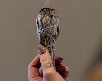 White Sage Smudge Stick | Hand Wrapped Sage Bundle for Cleansing Rituals