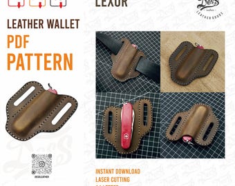 Patrón de funda de cuero para cuchillo: Funda de cinturón para Victorinox (Plantilla PDF)