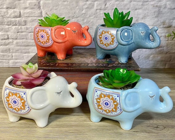 Ceramic Elephant Succulent Flower Plant Pots / Desktop Plant Pot / Indoor  Office Home Decor / Cute Animal Planters House Warming Gift - Etsy