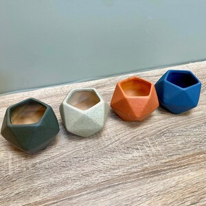 Ceramic Geometric Plant Pots / Indoor Contemporary Modern Planters / Desktop Plant Pot / Indoor Office Home Decor / Gift Idea