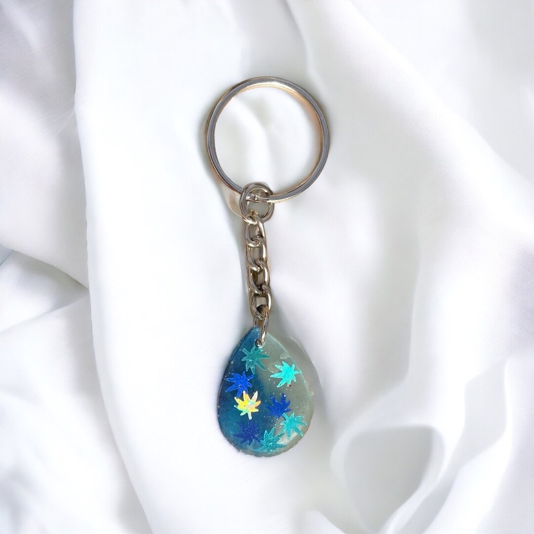 Blue 420 Teardrop Resin Keychain - Etsy