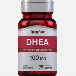 DHEA 100mg | 90カプセル | 非遺伝子組み換え、グルテンフリーサプリメント | Piping Rock社製