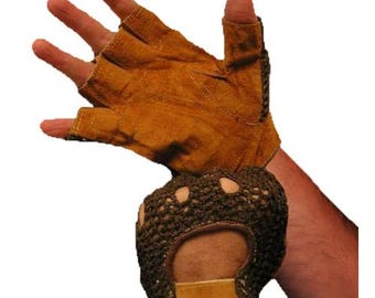 Weight Lifting Gloves Real Leather Padded with Mesh Back