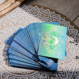 Tarot Deck, Witch Blue Tarot 78 Cards with Guidebook, Work Tarot Deck, Tarot Cards, Beginner Divination Tool, Pictured Tarot Divination Set image 4