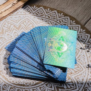 Indie Tarot Deck, Tarot Cards With Guidebook, Beginner Tarot Deck, Traditional Tarot, Unique Tarot Deck, 78 Cards Tarot Turquoise Beautiful
