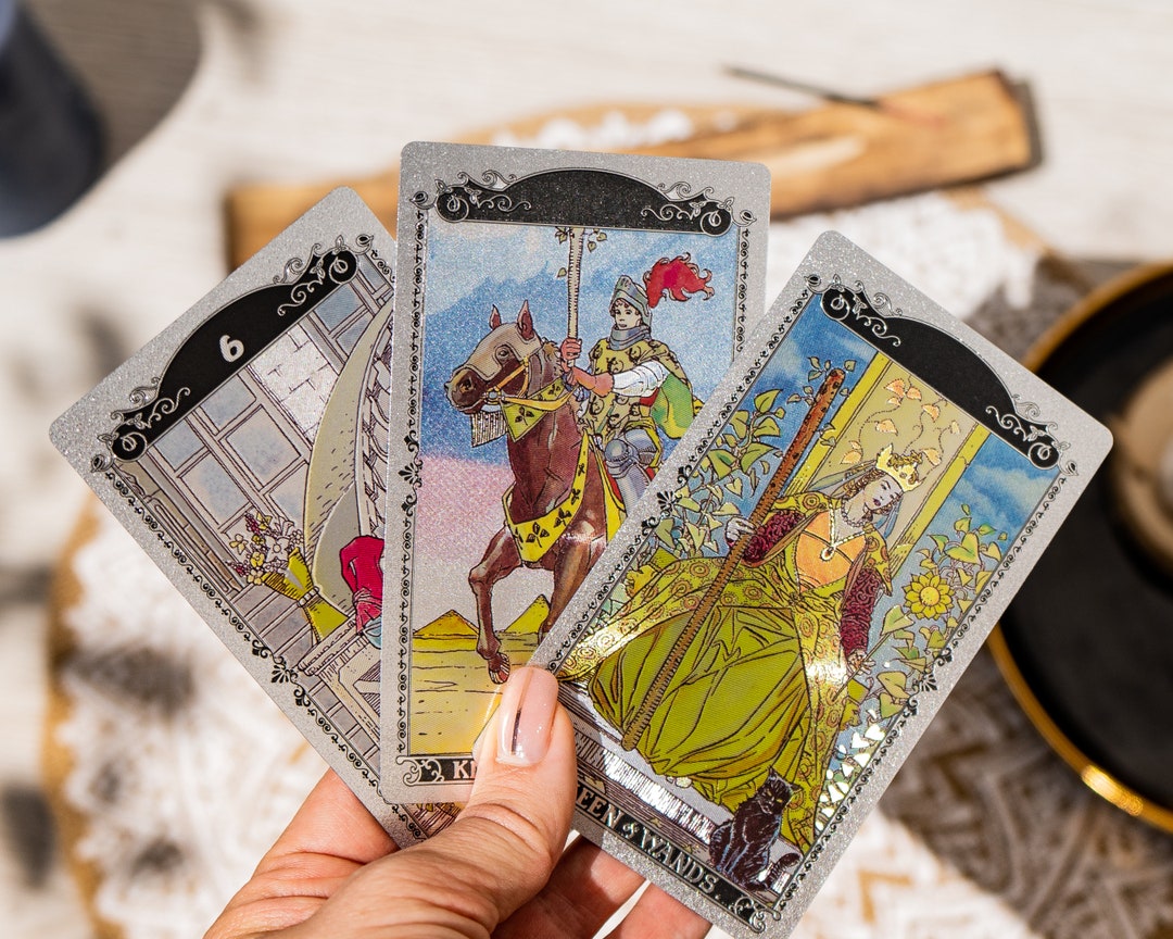 Unique Tarot Deck Magician, Silver Tarot Cards, Full Tarot Deck With ...
