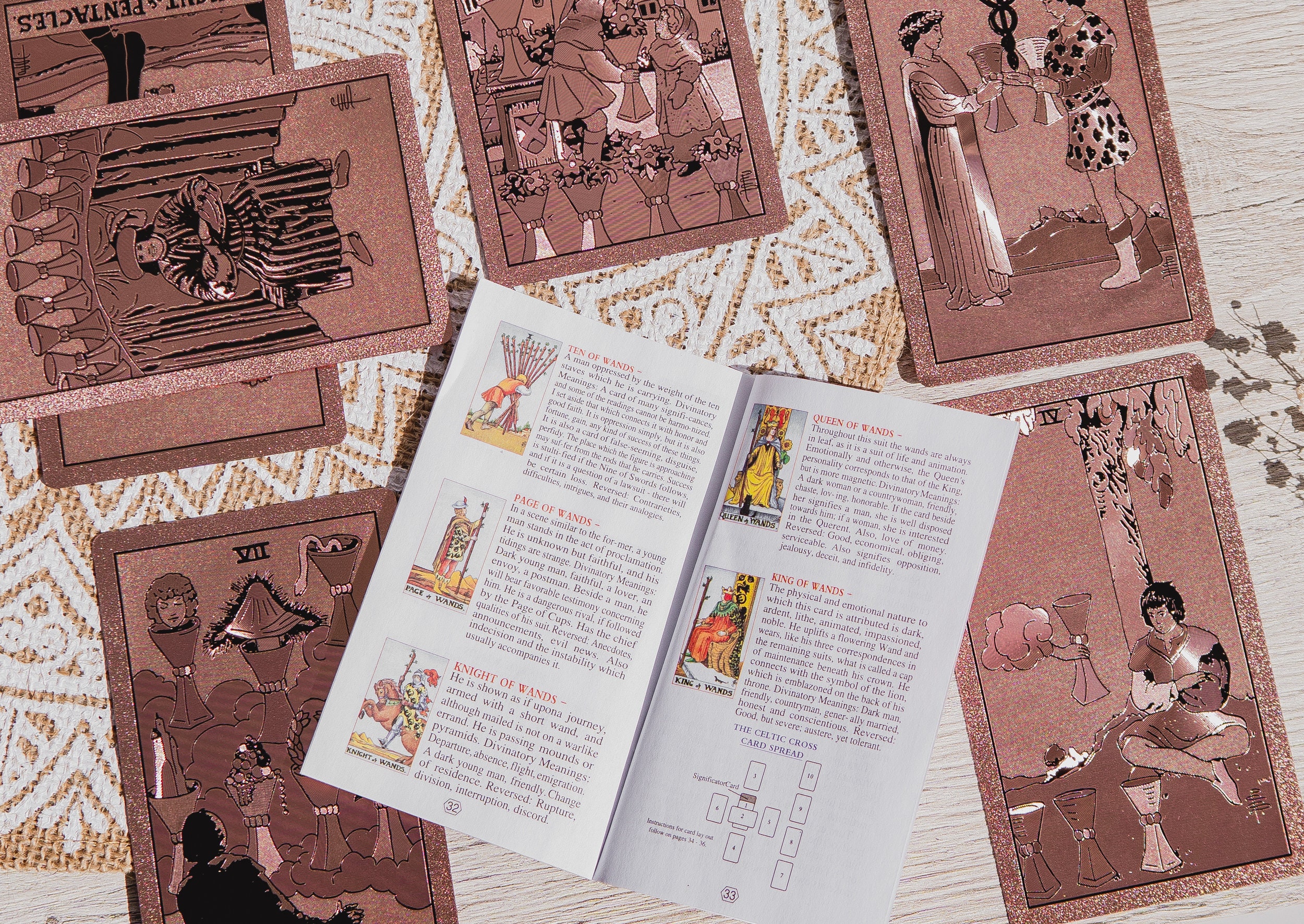 Tarot Card Holder Past Lives Tarot Cards Deck - 87 Card Vintage Astrology Divination Set Beginner Tarot Cards