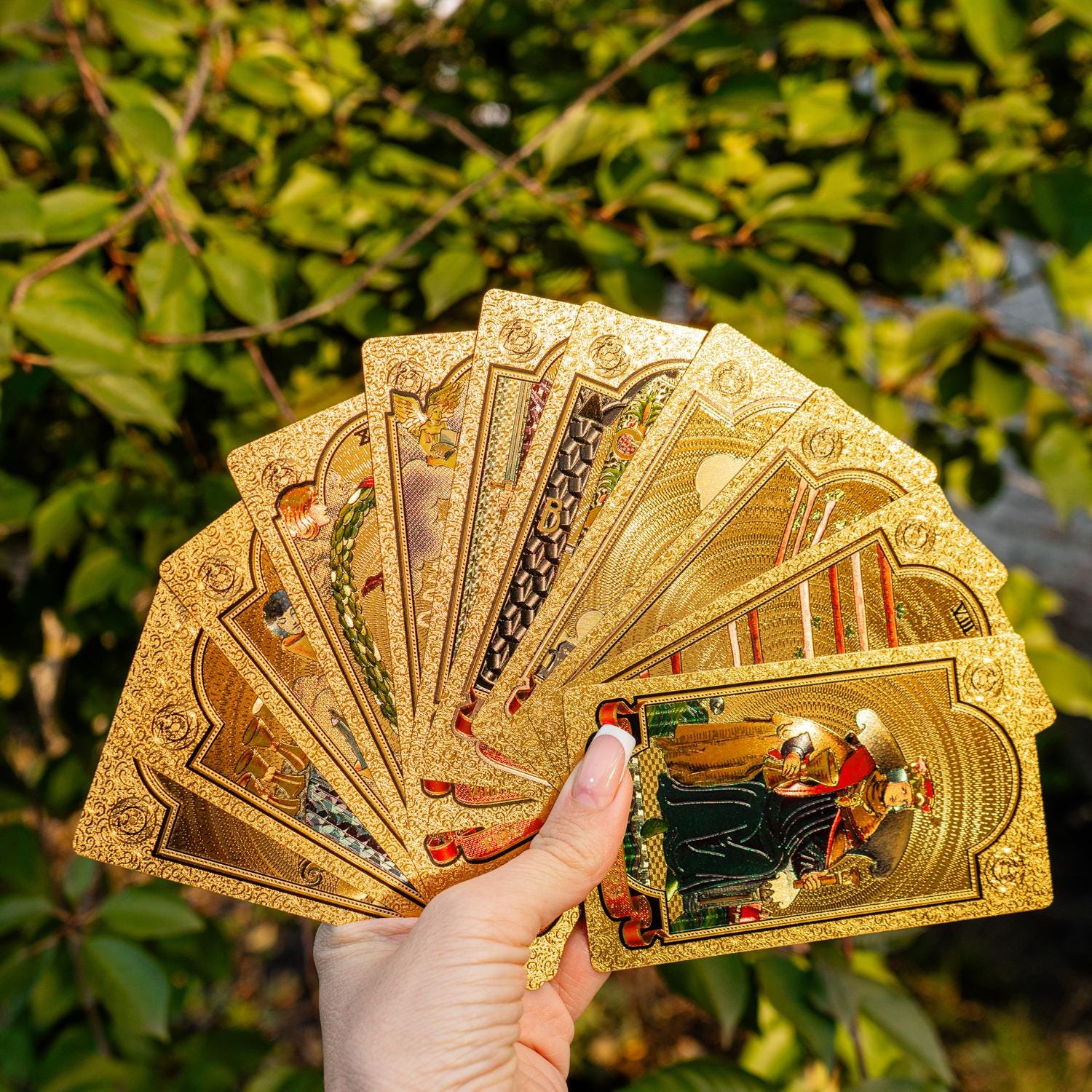 Gold Foil Tarot Deck, 78 Beginner Tarot Cards With Booklet, Classic Sun ...